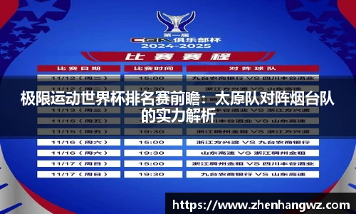 极限运动世界杯排名赛前瞻：太原队对阵烟台队的实力解析